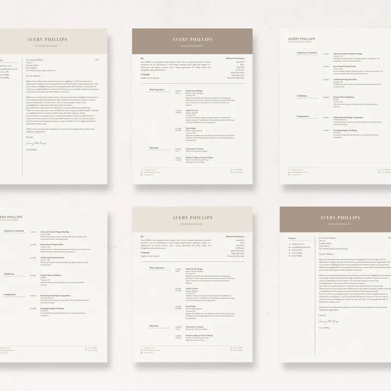 Full professional resume system | Design & Achitecture Sudents | Canva